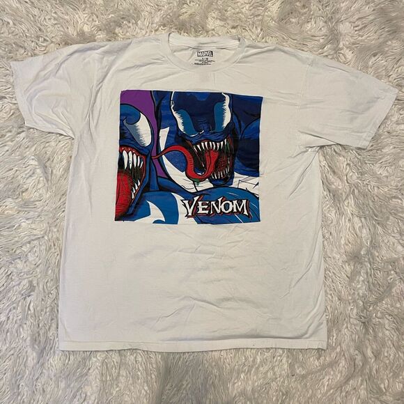 Venom T Shirt Size Large Marvel White Comic Book Shirt - Picture 1 of 4